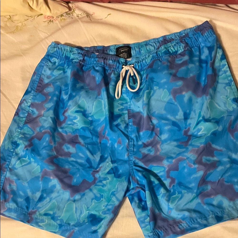 Blue and Aqua Swim Board Shorts